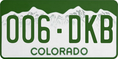 CO license plate 006DKB