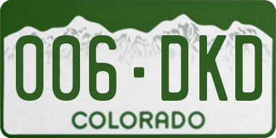 CO license plate 006DKD
