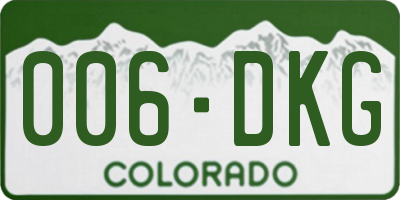 CO license plate 006DKG