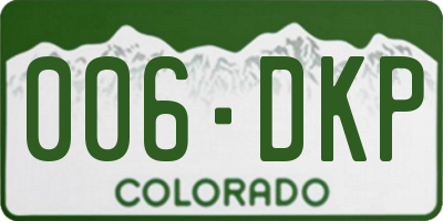 CO license plate 006DKP