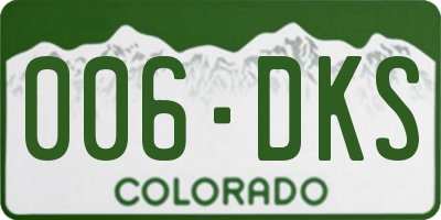 CO license plate 006DKS