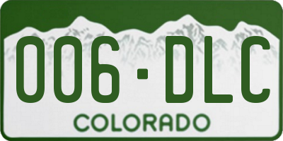 CO license plate 006DLC