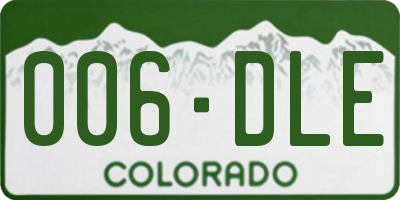 CO license plate 006DLE