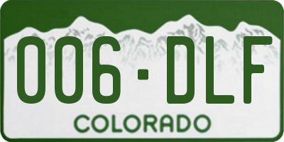CO license plate 006DLF