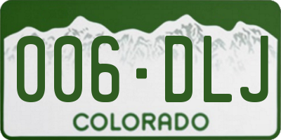 CO license plate 006DLJ