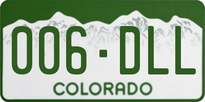 CO license plate 006DLL