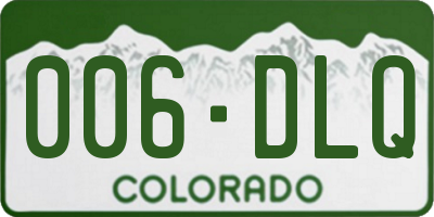 CO license plate 006DLQ
