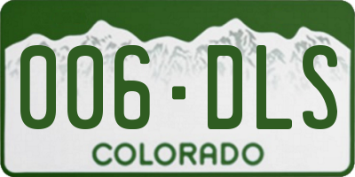 CO license plate 006DLS