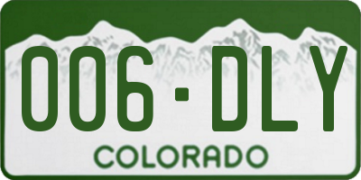 CO license plate 006DLY