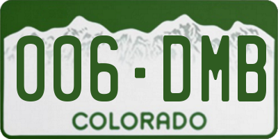CO license plate 006DMB