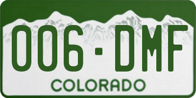 CO license plate 006DMF