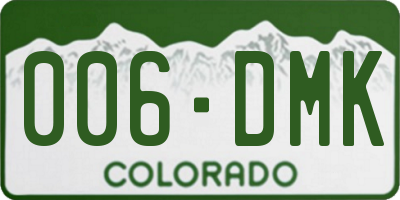 CO license plate 006DMK