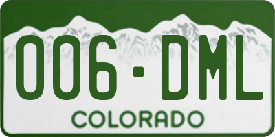 CO license plate 006DML