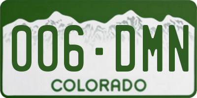 CO license plate 006DMN