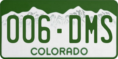 CO license plate 006DMS
