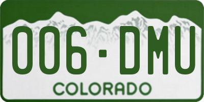 CO license plate 006DMU