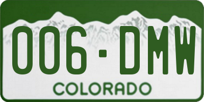 CO license plate 006DMW