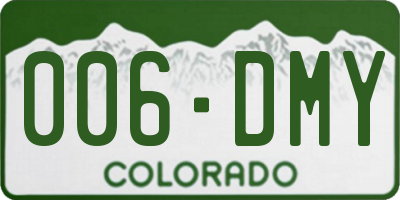 CO license plate 006DMY