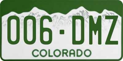 CO license plate 006DMZ