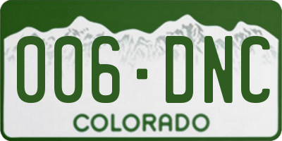 CO license plate 006DNC