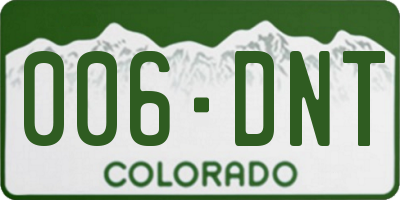 CO license plate 006DNT