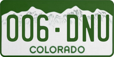 CO license plate 006DNU