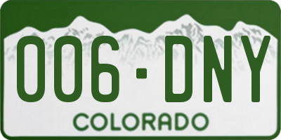 CO license plate 006DNY