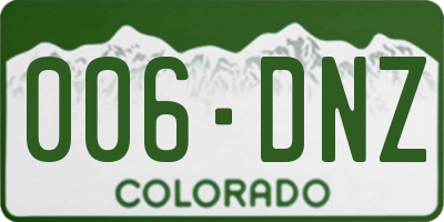 CO license plate 006DNZ