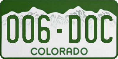 CO license plate 006DOC