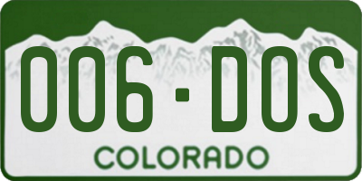 CO license plate 006DOS