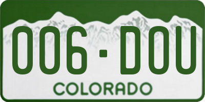 CO license plate 006DOU