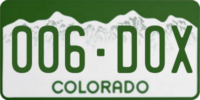 CO license plate 006DOX
