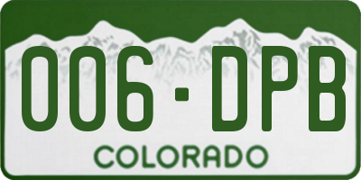 CO license plate 006DPB