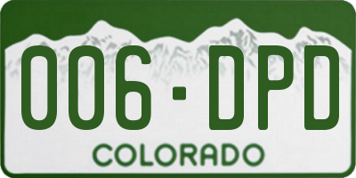 CO license plate 006DPD