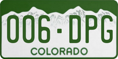 CO license plate 006DPG