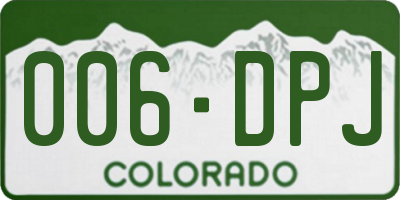 CO license plate 006DPJ