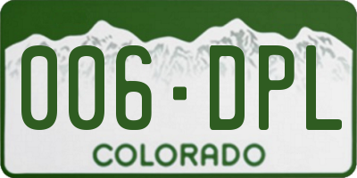 CO license plate 006DPL