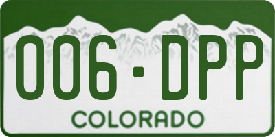 CO license plate 006DPP