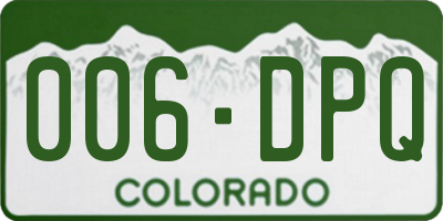 CO license plate 006DPQ