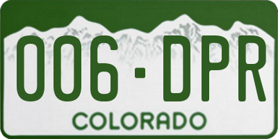 CO license plate 006DPR