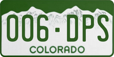 CO license plate 006DPS