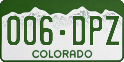 CO license plate 006DPZ