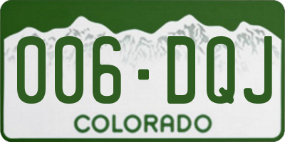 CO license plate 006DQJ