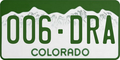 CO license plate 006DRA