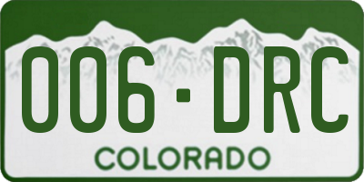 CO license plate 006DRC