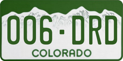 CO license plate 006DRD