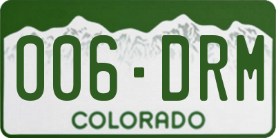 CO license plate 006DRM