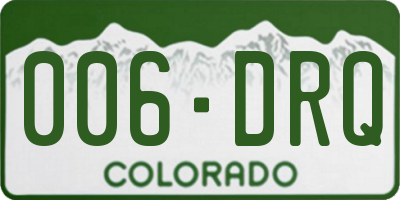 CO license plate 006DRQ