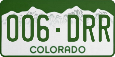 CO license plate 006DRR