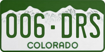 CO license plate 006DRS